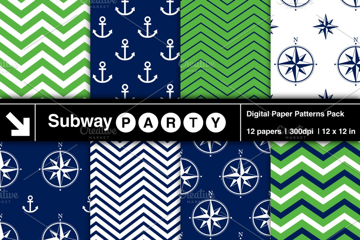 Nautical Navy & Green Papers v1