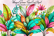 Whimsical Summer Tropical Leaf Clipa, an Illustration by SVGArt (Thumbnail 1 of 9)