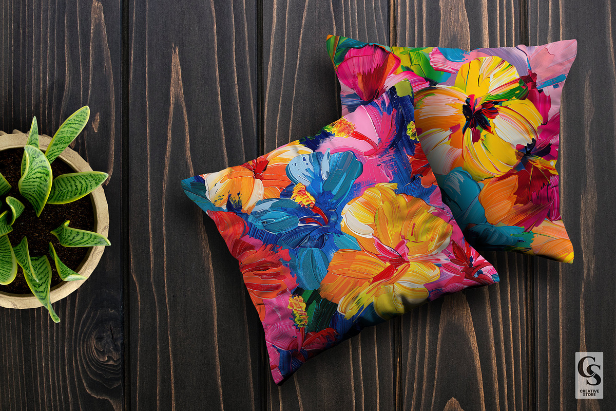 Acrylic Paint Hibiscus Floral Papers, a Pattern Graphic by Creative Store (Photo 6 of 6)