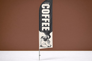 Vertical Feather Flag Mockup, an Advertising Mockup by Designer Dude