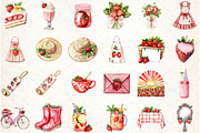 Strawberry Cottage PNG Clipart Bundl, an Illustration by Libby Wishes (Thumbnail 3 of 5)