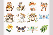Watercolor Woodland Animals Clipart, an Illustration by Design Market (Thumbnail 5 of 5)