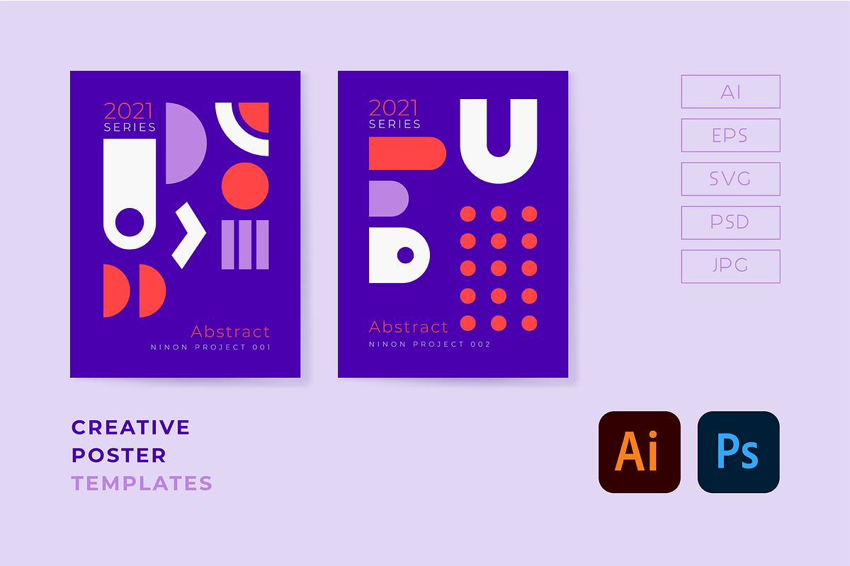 Modern Minimal Poster Templates, a Marketing Template by QASO (Photo 2 of 6)