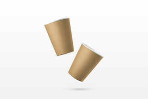 Disposable Cups. Vector Set.