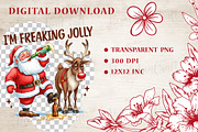 Funny Drunk Santa and Reindeer Png, an Illustration by OK Design (Thumbnail 4 of 4)