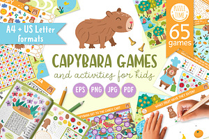 Capybara games and activities, an Education Illustration by Lexi Claus