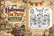 Halloween Tea Party Coloring Book, a Seasonal Illustration by Design Zone (Thumbnail 7 of 9)