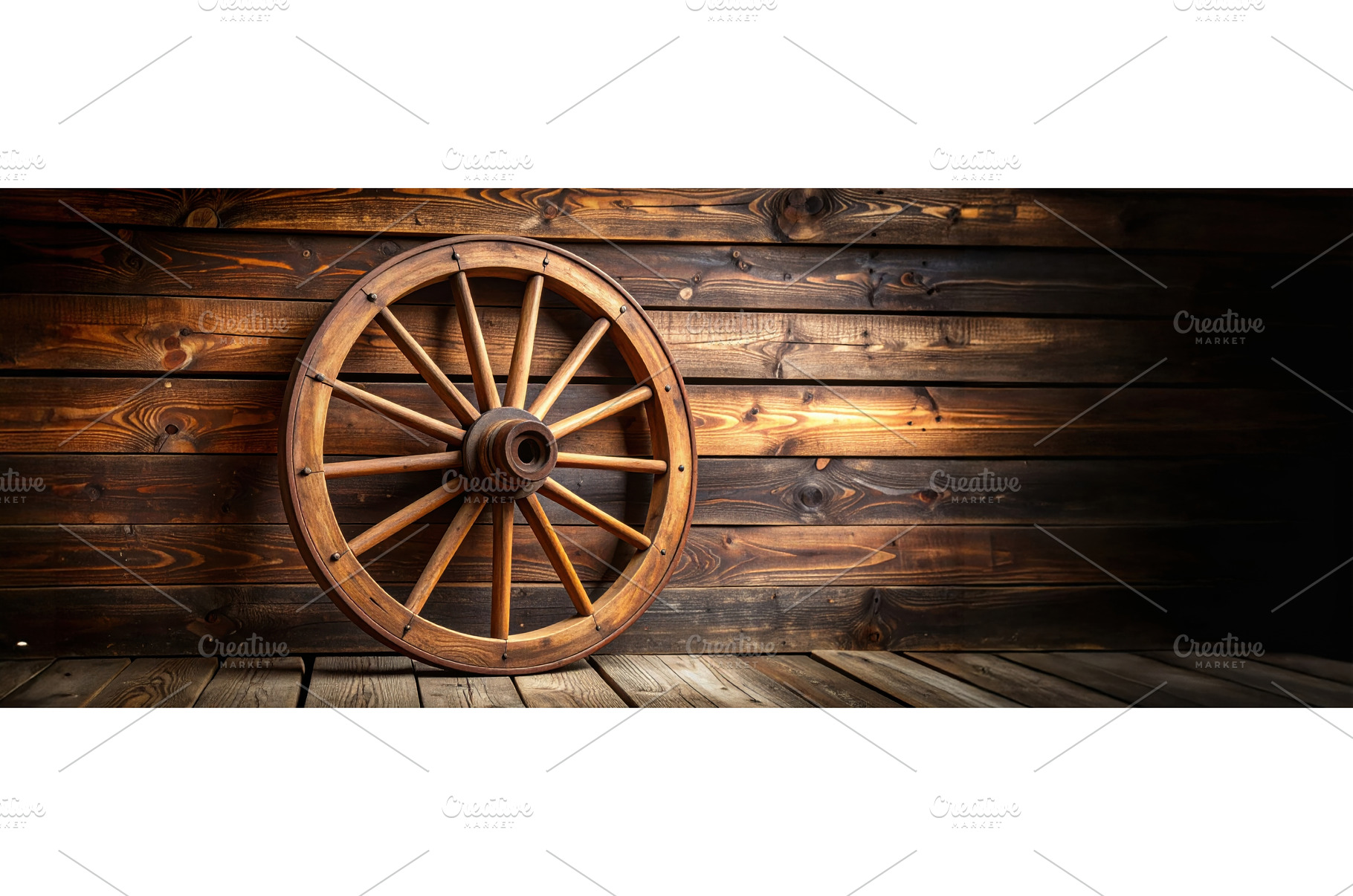 Vintage wagon wheel leaning against, an Animal Photo by Igor Tichonow