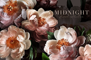 Midnight Floral Clip Art Collection