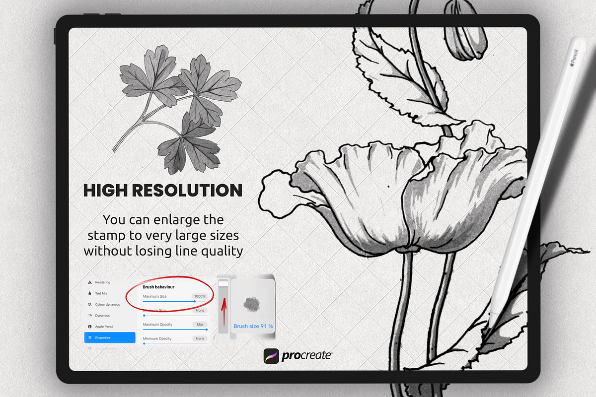 Procreate Floral Brushset Botanice, a Brush Add-On by Procreate Market (Photo 2 of 7)