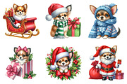 Watercolor Christmas Chihuahua Png, an Illustration by SinaCreation (Thumbnail 4 of 7)