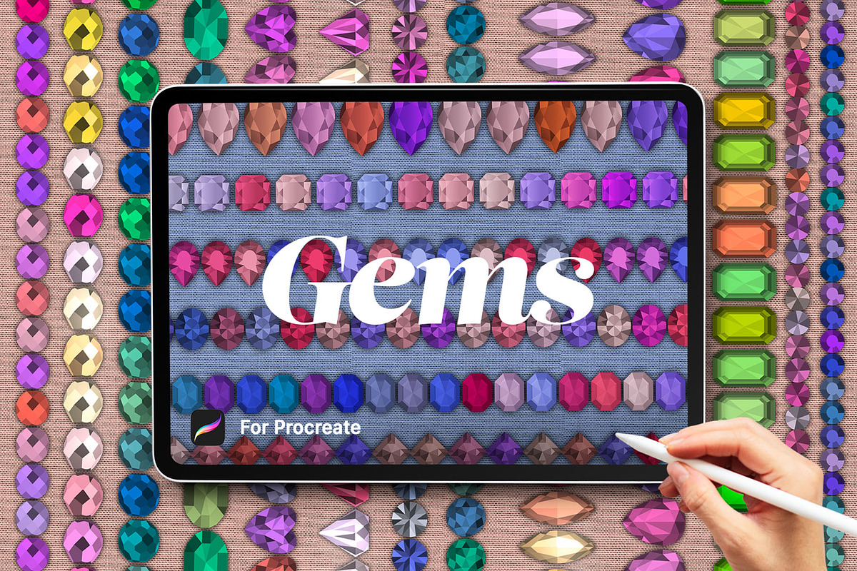 Gems Brushes for Procreate, a Brush Add-On by Hanna Inaiáh (Photo 1 of 7)