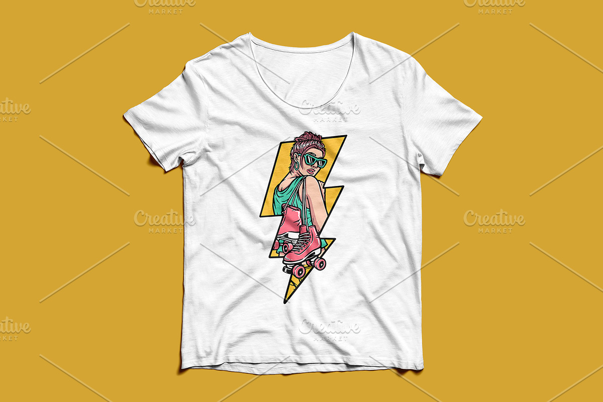 woman carrying roller skates, a Person Illustration by gunaonedesign (Photo 3 of 4)
