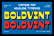 Boldvint - Vintage Pop Headline Type, a Sans Serif Font by Roams Type (Thumbnail 1 of 7)