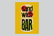 Sandwich Bar grunge vector posters., a Food Illustration by PoPaShop (Thumbnail 2 of 7)