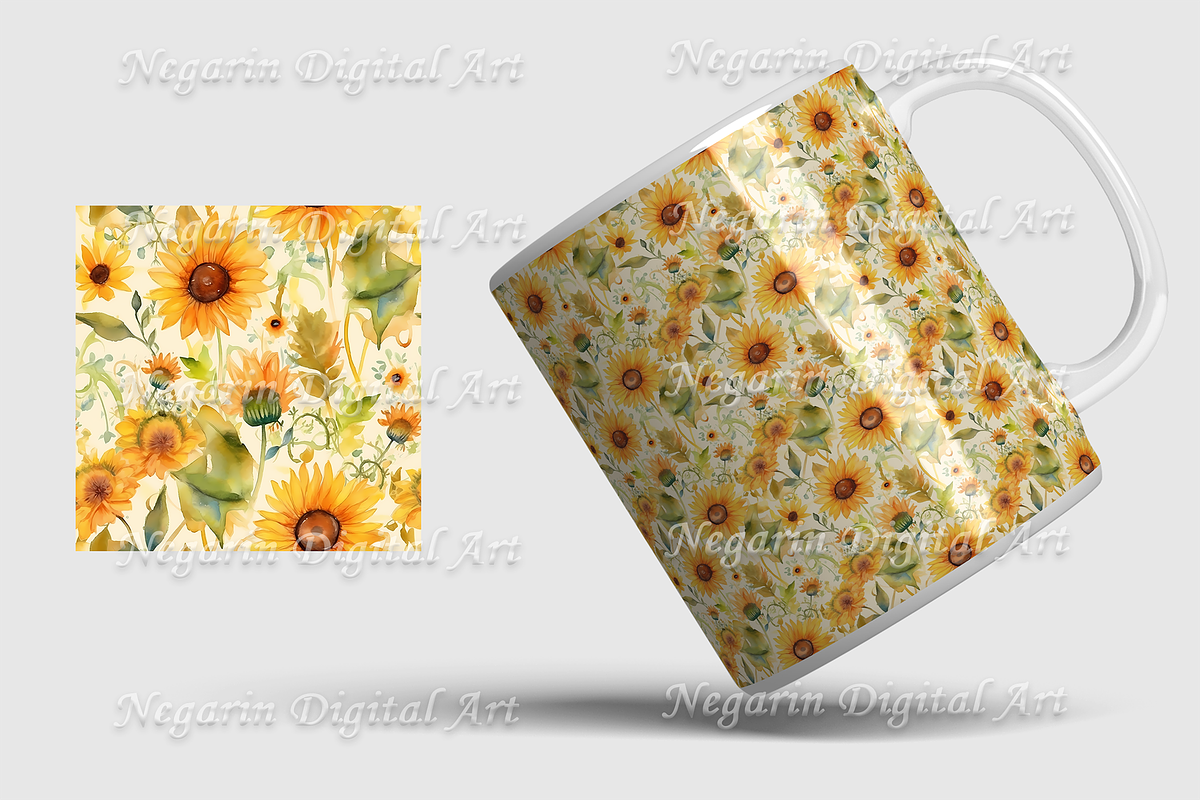Watercolor Floral Pattern V2, a Texture Graphic by Negarin Digital Art (Photo 2 of 8)