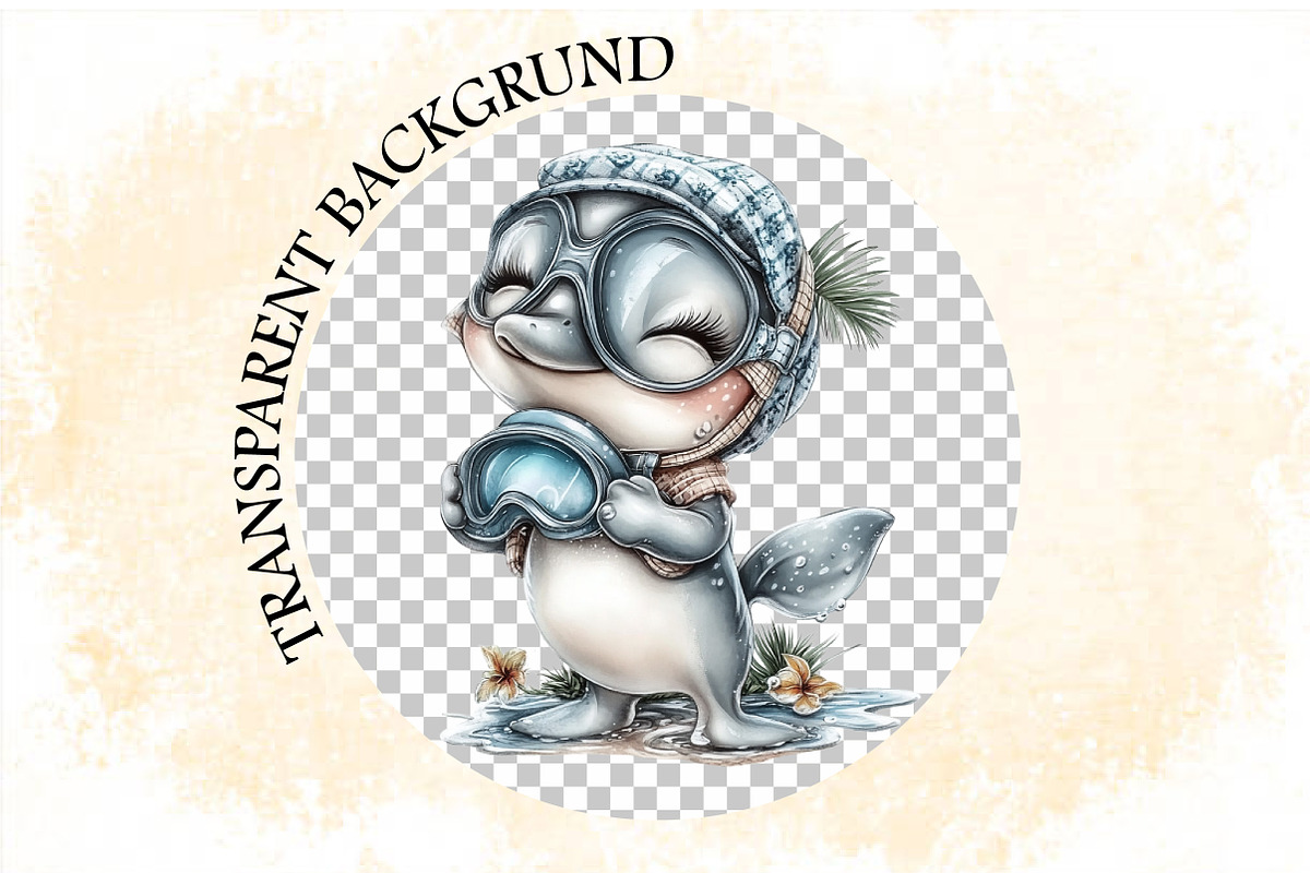 Whimsical Summer Dolphins Clipart, an Illustration by SVGArt (Photo 7 of 9)