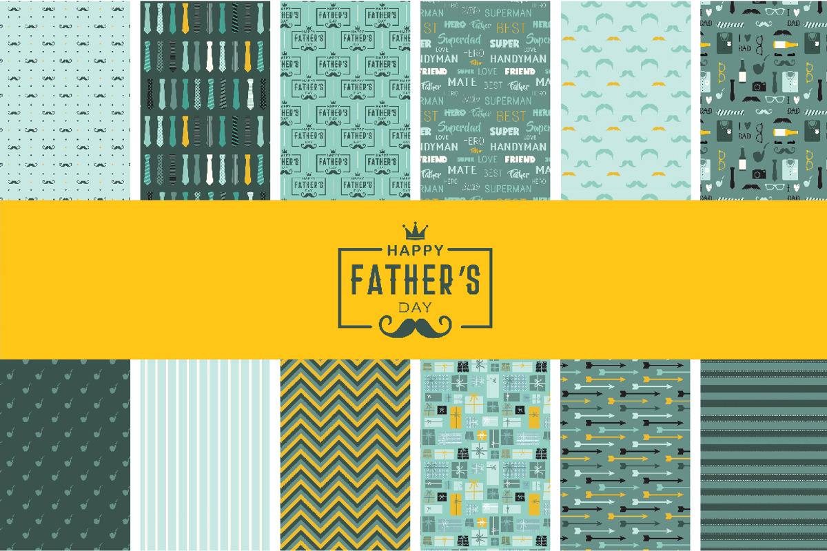 Father's Day Seamless Patterns, a Decorative Illustration by jenny lipets (Photo 6 of 6)