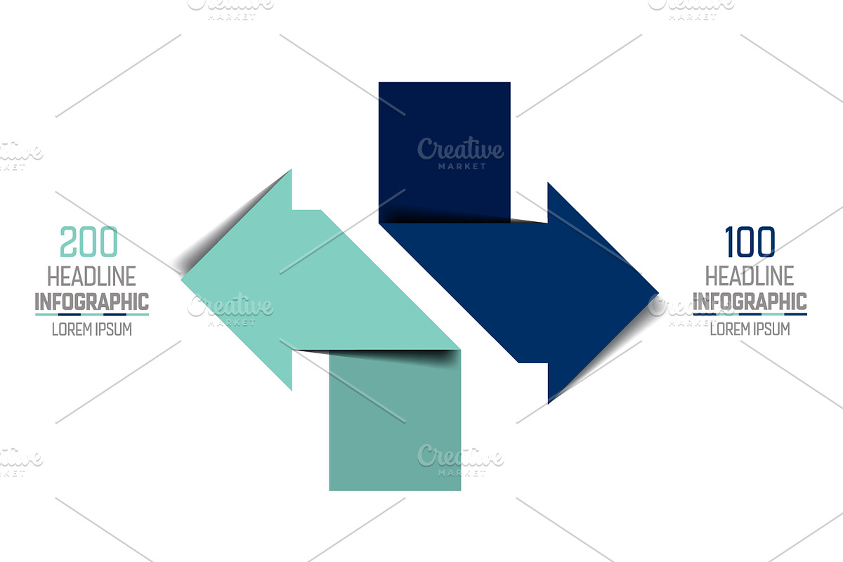Two arrows in oposite direction., a Work Illustration by VectorAN