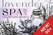 Cosmetics lavender SPA line clipart, an Illustration by NATASHA CHU (Thumbnail 1 of 16)