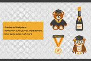 Graduation Clipart and Patterns, a Pattern Graphic by Drafts n Doodles (Thumbnail 3 of 11)