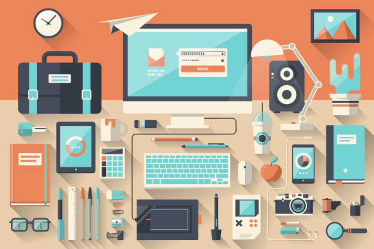 Perfect Office Workspace, a Technology Illustration by karnofff
