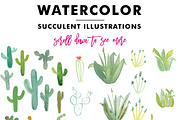 Watercolor Succulents and Cactus, an Illustration by Erika Firm (Thumbnail 2 of 5)