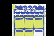 School Weekly Planner Template, a Flyer Template by Neermana (Thumbnail 4 of 4)