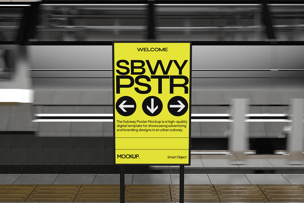 Subway Poster Mockup, an Advertising Mockup by Permadi Creative (Photo 4 of 5)