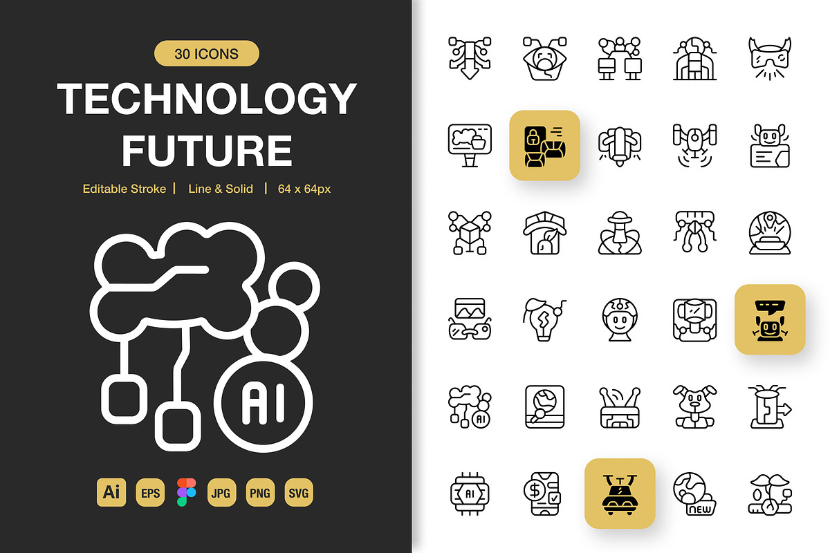 Technology Future Icons, an Icon by Spacepixel Creative (Photo 1 of 3)