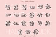 Beagle Procreate Stamp Brush Set, a Brush Add-On by HalieKStudio (Thumbnail 3 of 9)