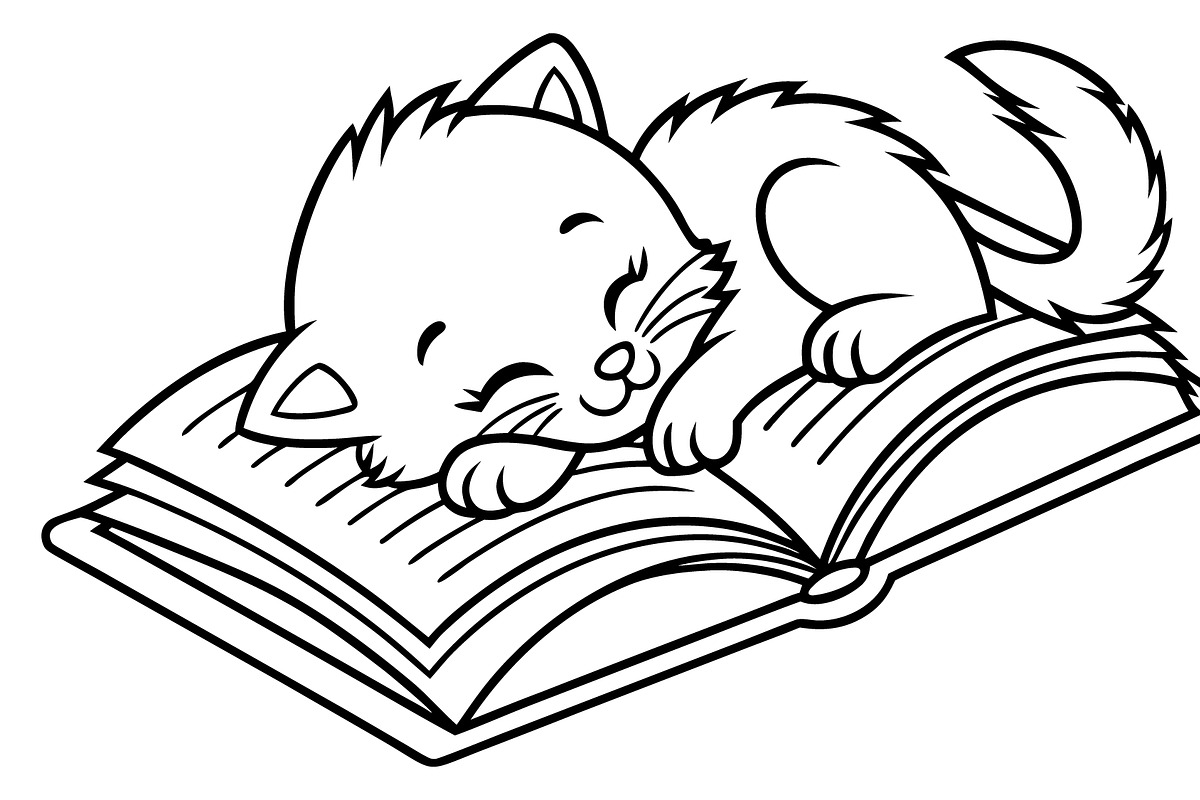 Open Book Coloring Page, a Wallpaper Graphic by hkmonir (Photo 1 of 3)