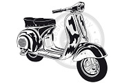 retro scooter, an Illustration by mesblanc (Thumbnail 1 of 2)