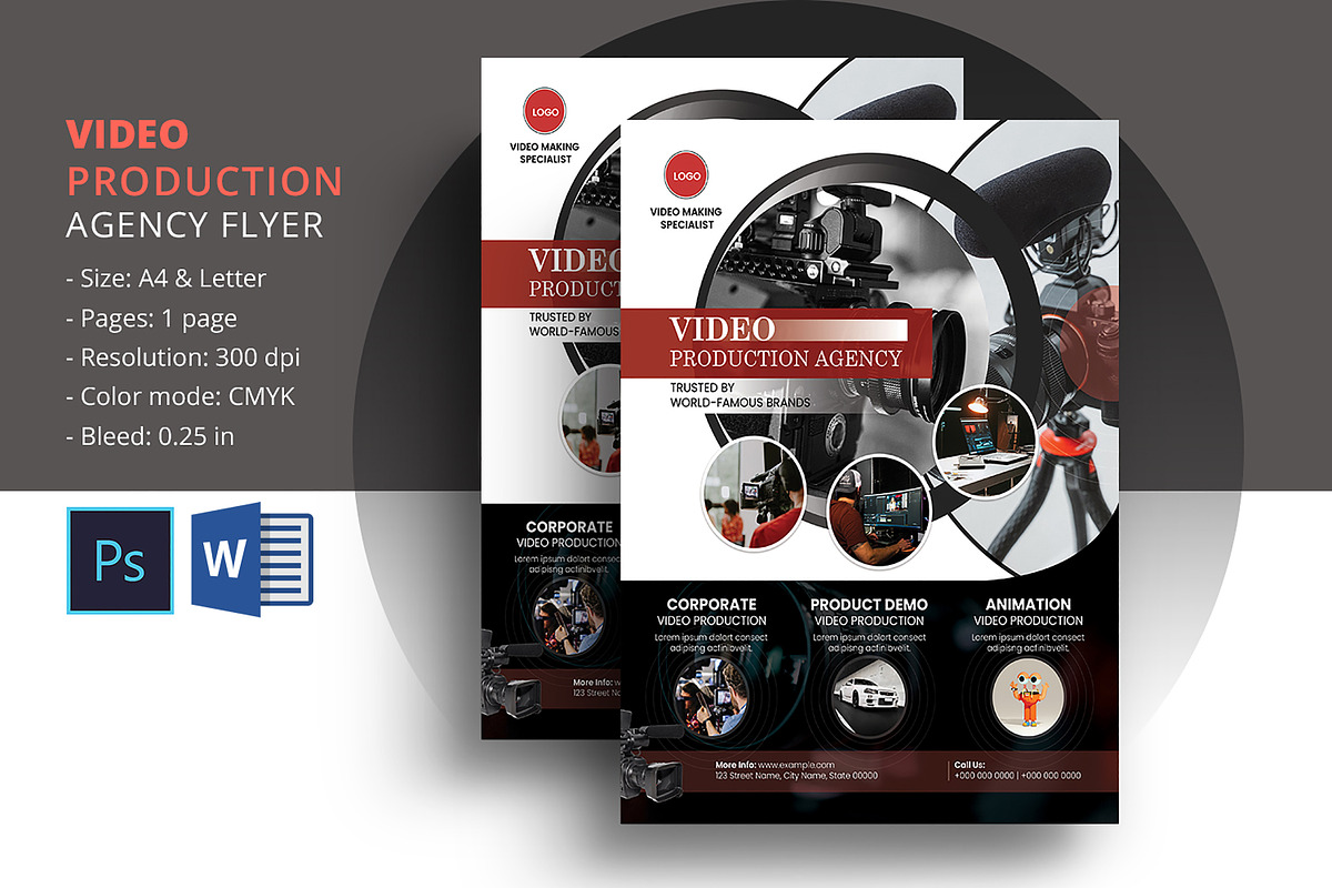 Video Production Agency Flyer, a Flyer Template by Template Shop