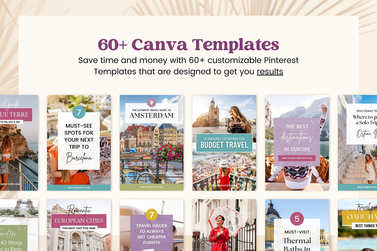 Pinterest Travel Templates Canva, a Social Media Template by Fallon Gerst (Photo 3 of 7)
