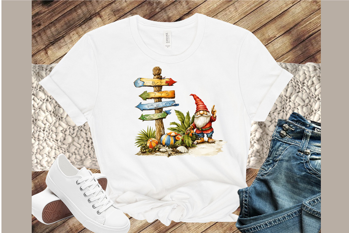 Watercolor Summer Beach Gnome Clipar, an Illustration by Sublimation Artist (Photo 4 of 6)