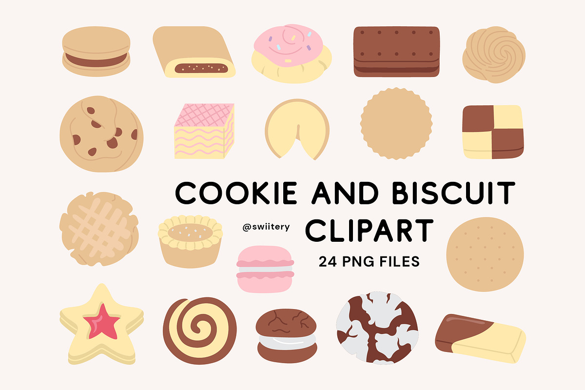 Cookie & Biscuit Clipart - Swiitery, a Food Illustration by Iconixar & Friends (Photo 1 of 2)