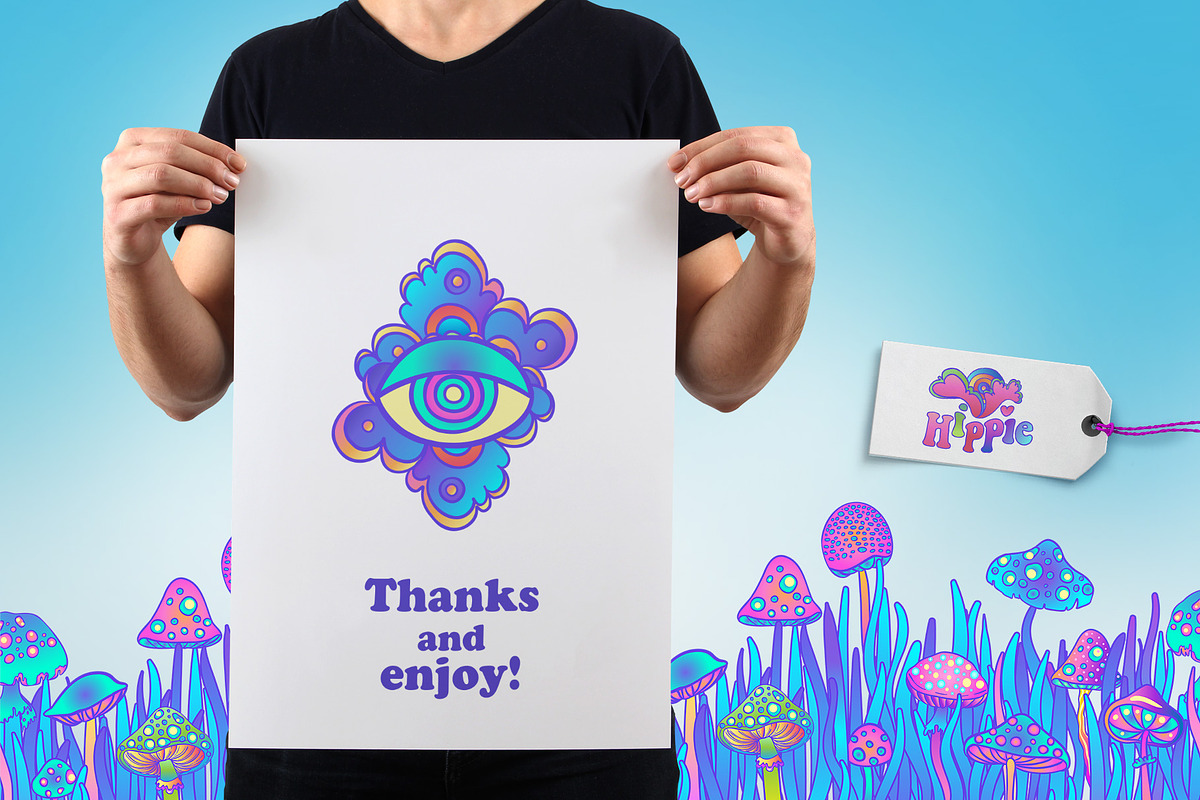 HIPPIE Set of 150+ vectors, a Pattern Graphic by Varvara Gorbash (Photo 9 of 9)