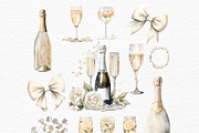 Prosecco and pearls clipart, a Food Illustration by Invite to Clipart (Thumbnail 3 of 6)