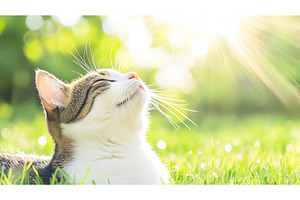 Relaxed cat enjoying sunlight in, a Nature Photo by Lermont51