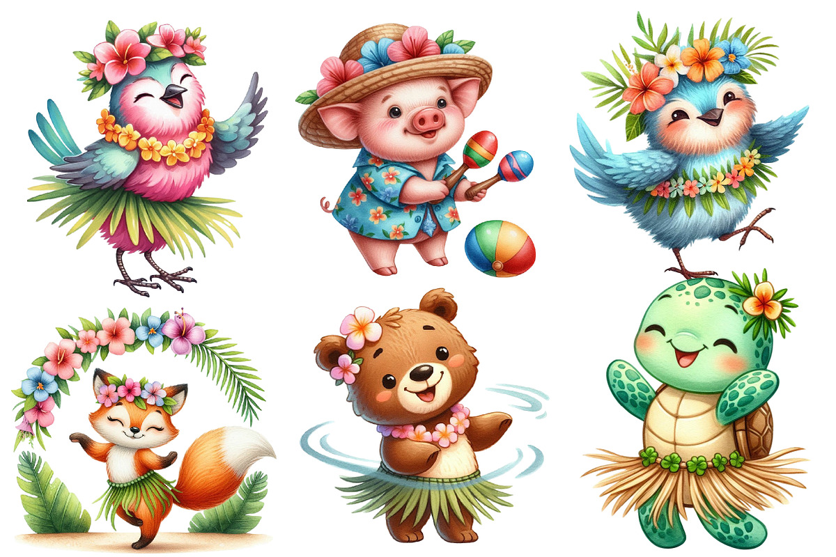Cute Tropical Hula Dance Hawaiian, an Illustration by Designworld (Photo 3 of 6)