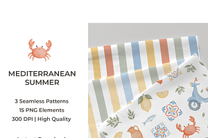 Mediterranean Summer Patterns Set
