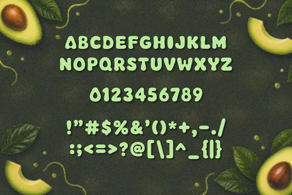Avicoa – Organic Avocado Font, a Handwritten Font by NTC Graphic (Photo 8 of 9)