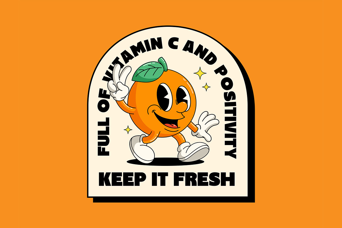 Retro Orange Character, a Food Illustration by Graptail (Photo 3 of 4)