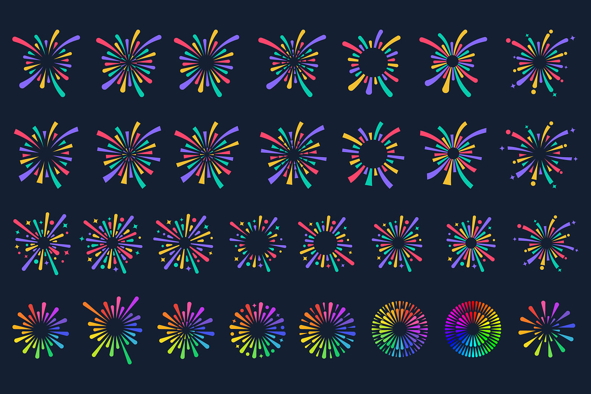 fireworks explosion design vector, a Branding & Logo Template by BARONSTD (Photo 1 of 6)