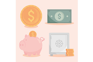 icons set money income, an Object Illustration by studiogstock