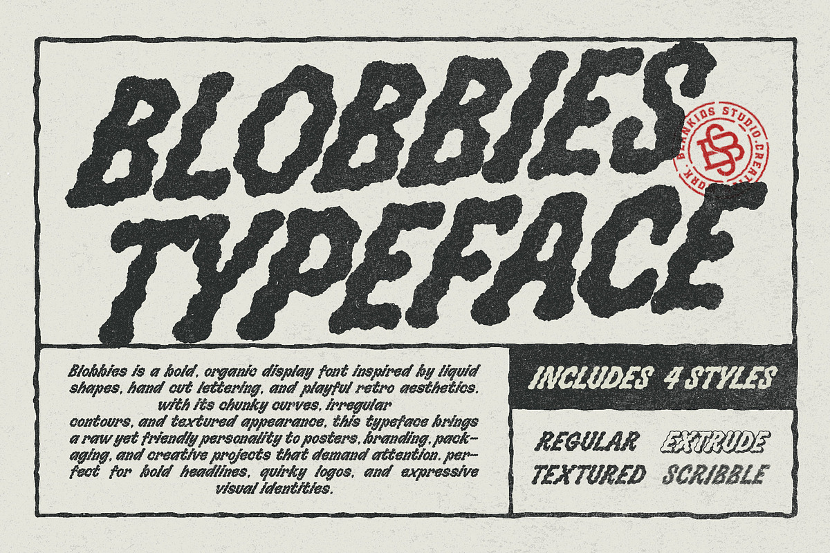 Bloobies – Wavy Display Typeface, a Handwritten Font by Blankids Studio (Photo 2 of 12)