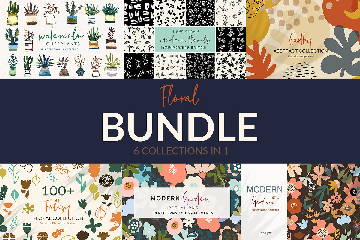 Modern Floral Bundle, an Illustration by Sweet Fig (Photo 1 of 13)