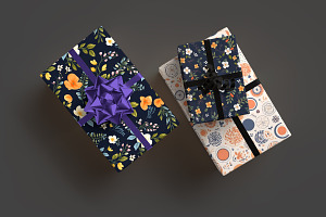 Wrapped Gifts Paper Mockup