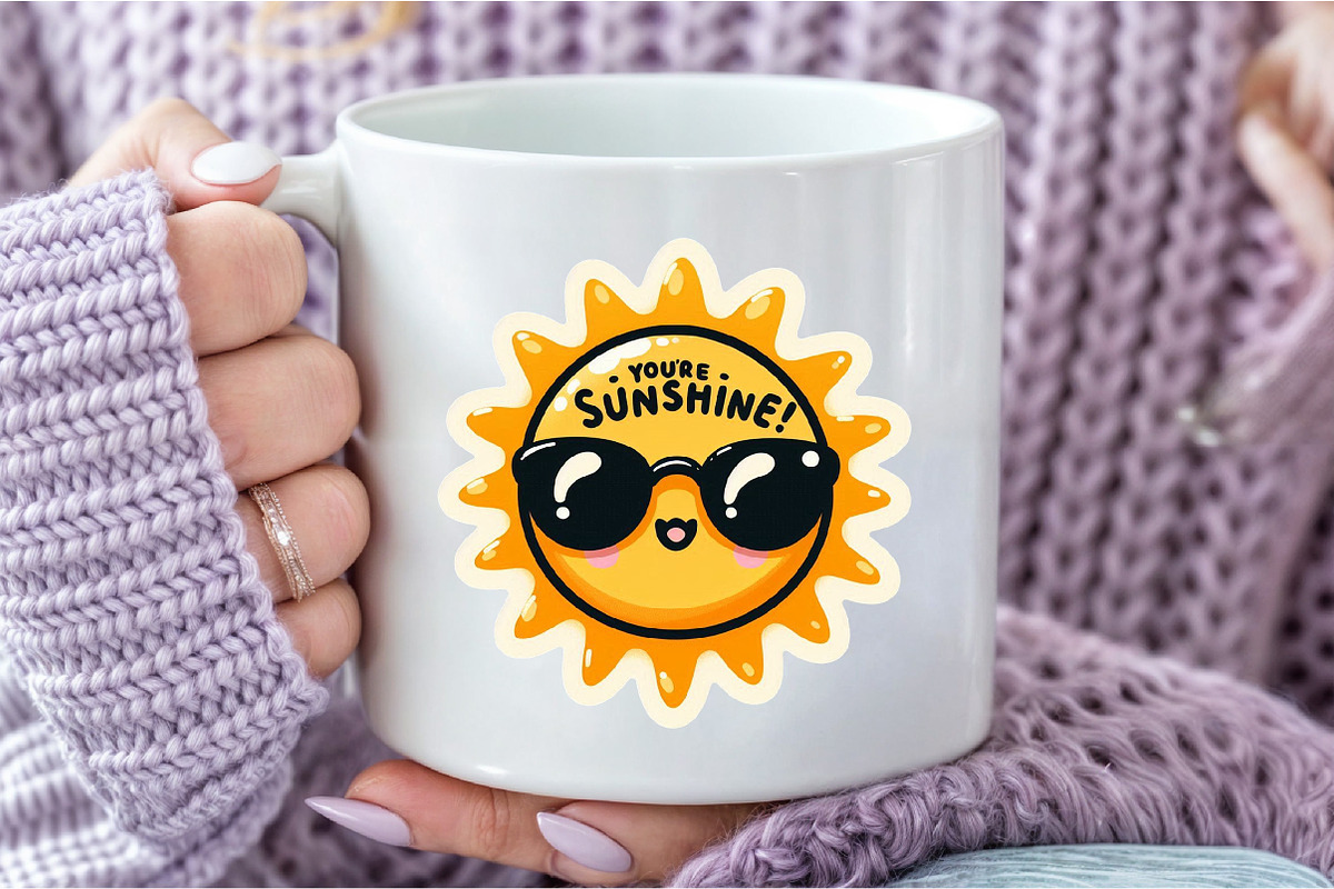 Funny,Youre Sunshine Sticker PNG, an Illustration by DreamCafeArt (Photo 5 of 7)